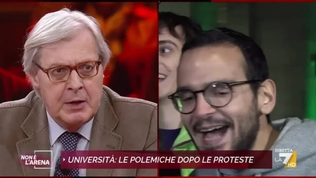 Sgarbi: "il problema è il comunismo delle vostre menti". Lo studente risponde: "Se ci fosse lei non sarebbe in tv"