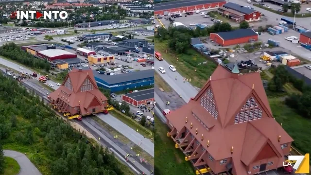 In Svezia una chiesa di 113 anni "trasferita" per lasciare spazio alla miniera