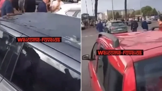 Aeroporto di Ciampino, macchine distrutte per vedere l'arrivo di Lukaku