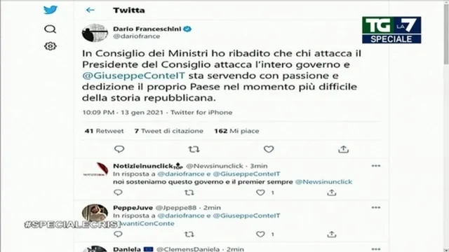 Crisi di governo, il ministro Franceschini e il Pd si schierano con il premier Conte