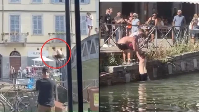 Milano, tuffi dal ponte sul Naviglio: le sconvolgenti immagini