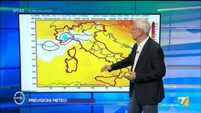 Le previsioni meteo del 25/01/2020