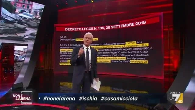 Ischia, Massimo Giletti contro il condono: "Aiuta l'illegalità"