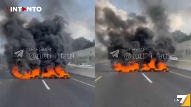 Israele, proteste delle famiglie dei prigionieri: incendiano pneumatici in autostrada