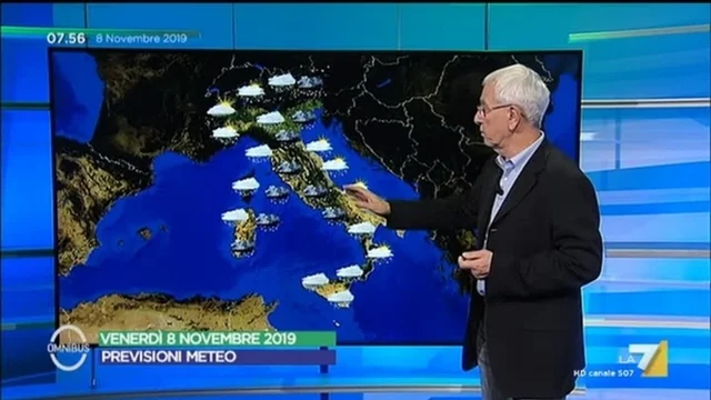 Le previsioni del tempo dell'8 novembre