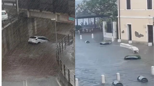 Maltempo in Toscana, bomba d'acqua su Follonica: allagate strade e chiusi i sottopassi