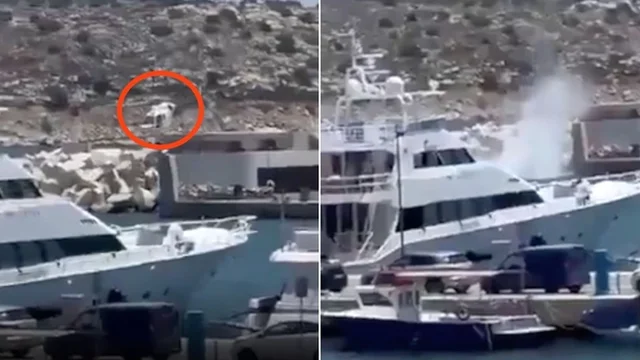 Atene, elicottero precipita in mare: il video dell'incidente
