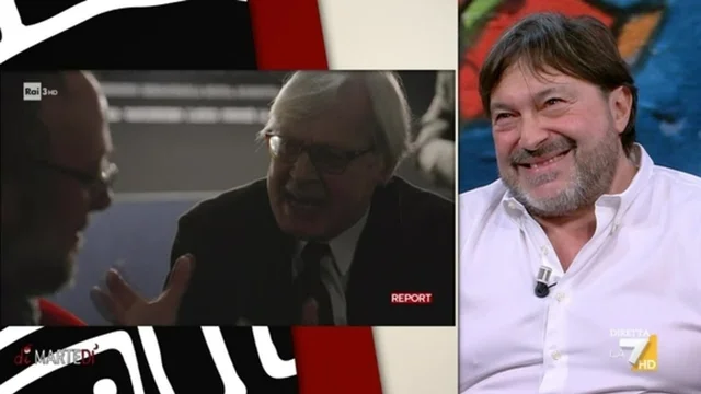 Ranucci guarda lo sfogo di Sgarbi contro Report e sorride