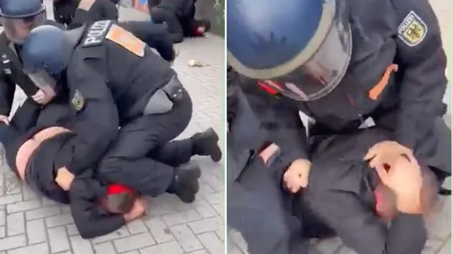 Il video shock del tifoso picchiato dalla polizia