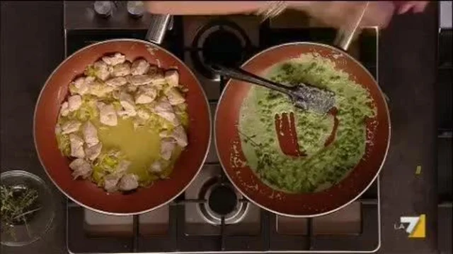 Pennette alla crema di piselli e stracchino e pollo di Cristiano