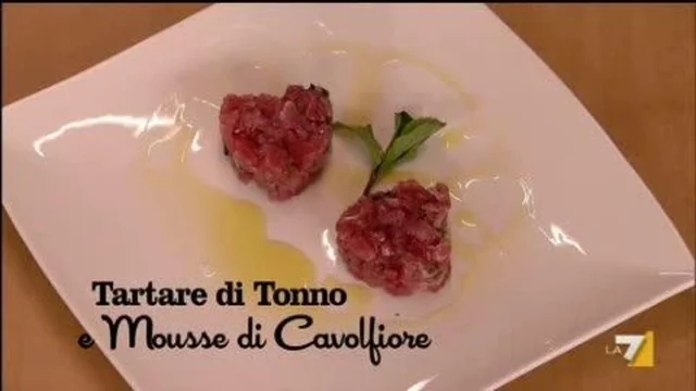 Tartare di tonno e mousse di cavolfiore