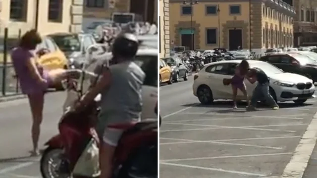 Livorno, il video della donna che si difende dallo scippo