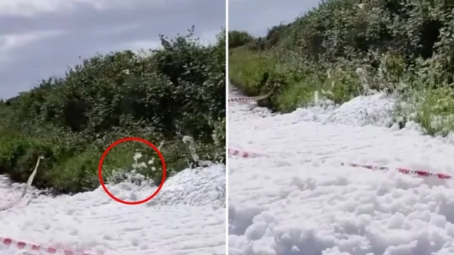 Anzio, schiuma bianca invade la via Nettunense: il video