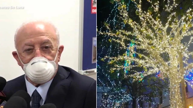 De Luca: "Sono contro il risparmio energetico a Natale"
