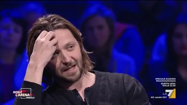 Silvio Muccino durante l'intervista di Massimo Giletti. 'Ho cambiato vita'