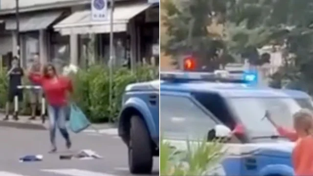 Bolzano, armata di coltello minaccia i passanti e la polizia: il video