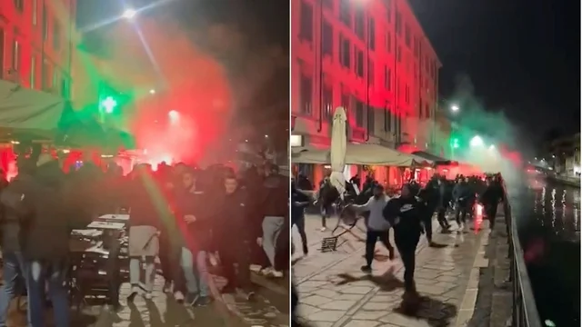 Calcio, scontri in zona Navigli tra tifosi del Milan e del PSG: video