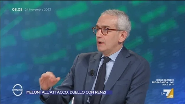 Meloni all'attacco, duello con Renzi - Omnibus, 24/11/2023