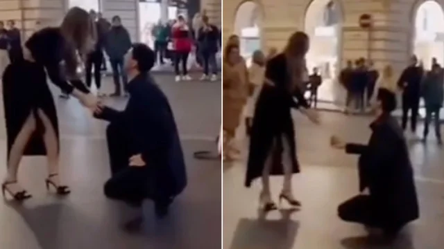 La proposta di matrimonio in ginocchio nel centro di Roma finisce malissimo: "Non me l'aspettavo"