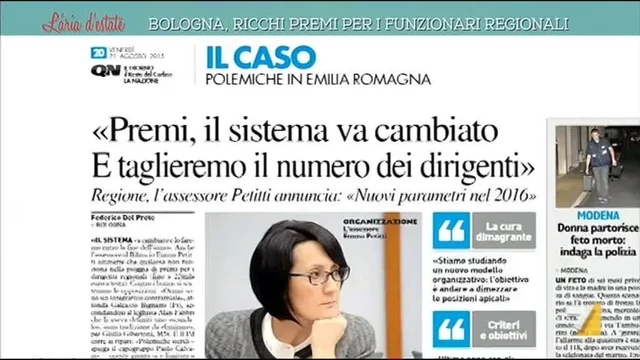 Bologna, ricchi premi per i funzionari regionali