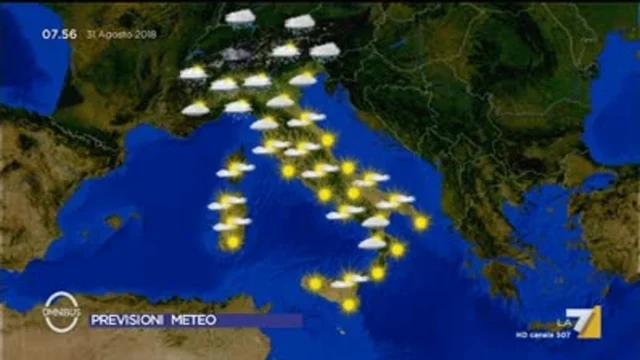 Il meteo del 31 agosto