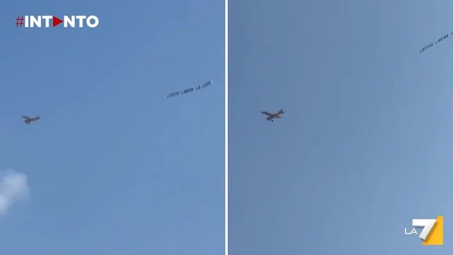 La protesta dei tifosi della Lazio contro Lotito si alza in volo: aereo con striscione sorvola Formello