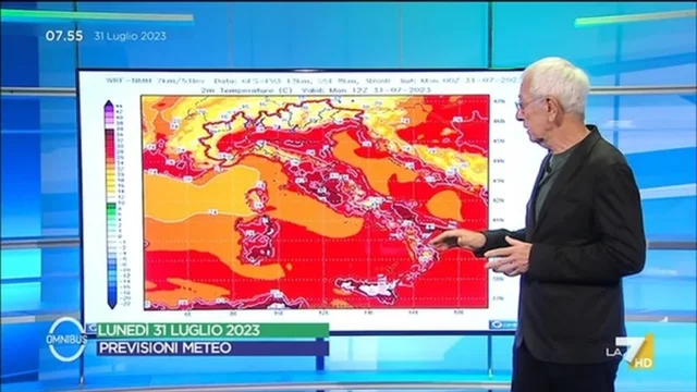 Le previsioni meteo di Paolo Sottocorona del 31/7/2023
