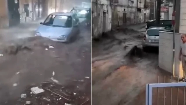 Maltempo nel Casertano, fiume di fango trascina via tutto a San Felice a Cancello: si cercano dispersi