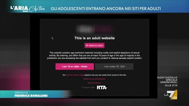 Gli adolescenti entrano ancora nei siti per adulti