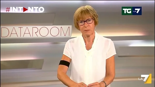 Milena Gabanelli con lutto al braccio al TG di Mentana: “Per lo sterminio a Gaza”