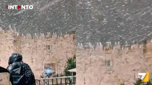 Israele, la tempesta "Coral" porta rare nevicate a Gerusalemme