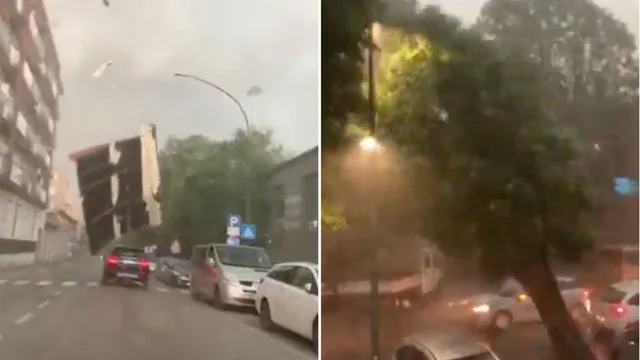 Tromba d’aria su Cremona, tetti e alberi si schiantano sulle auto: è panico tra i cittadini