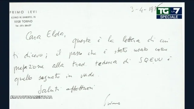 Giornata della Memoria, la lettera inedita di Primo Levi letta da Enrico Mentana