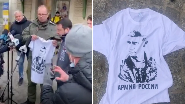 Salvini contestato al confine con l'Ucraina: il sindaco mostra al Leader della Lega una maglia con la foto di Putin