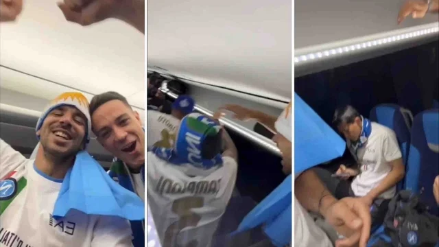 Napoli, i giocatori festeggiano nel pullman ma Kim rimane composto al suo posto