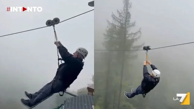 Iginio Massari festeggia 83 anni volando sulla Zipline Klausberg in Alto Adige