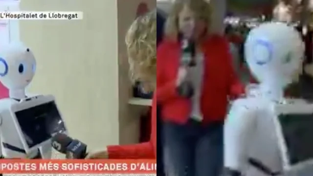 Il robot umanoide prende l'ordine, ma succede qualcosa di inaspettato. Imbarazzo dallo studio