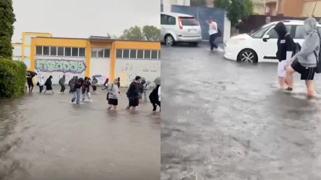 Roma, violentissimo temporale colpisce Ostia: il video dei ragazzi all'uscita da scuola
