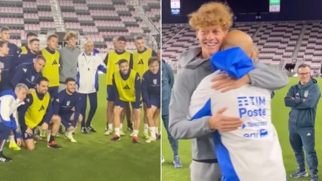 Sport, Sinner fa visita agli Azzuri in ritiro: il discorso di Spalletti e le risate con Buffon