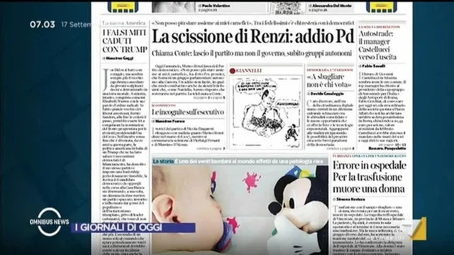 Omnibus News - 17/09/2019 - I giornali di oggi