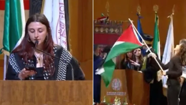 Caos all'Università di Bologna, la portavoce di Giovani Palestinesi: "Rettore ha le mani sporche di sangue!"