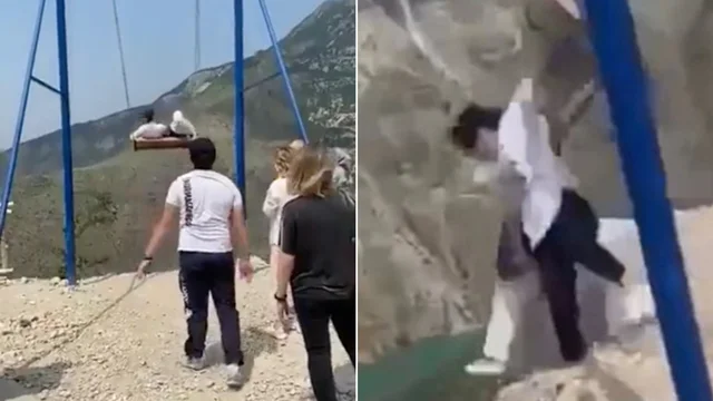 L'altalena si rompe sul precipizio a due mila metri: le immagini drammatiche