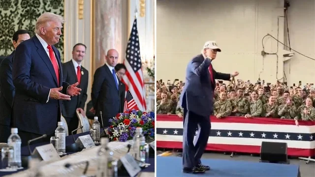 Trump balla YMCA con i soldati americani in Giappone