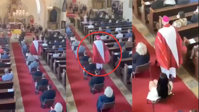 Il prete entra in monopattino, il video è virale