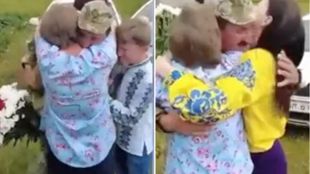 Ucraina, il soldato torna a casa: l'abbraccio con la famiglia è commovente