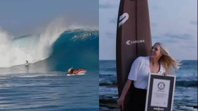 Hawaii, surfa su un'onda di oltre 13 metri. Battuto il record mondiale: il video