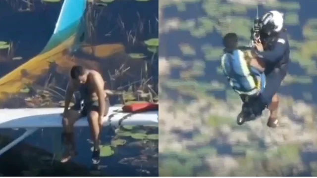 Florida, passa 9 ore sull'ala dell'aereo per sfuggire ai coccodrilli: video