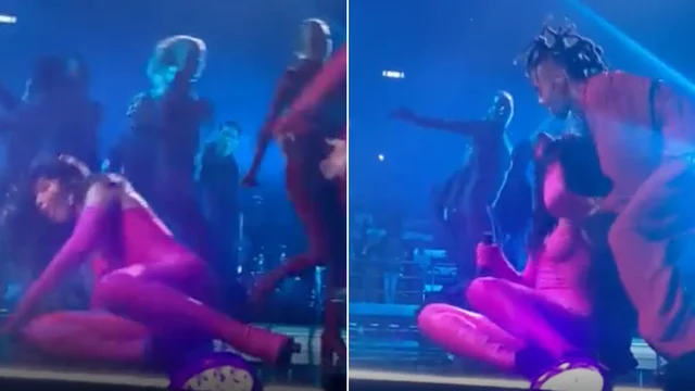 Milano, Dua Lipa inciampa e cade sul palco. Ma si rialza subito