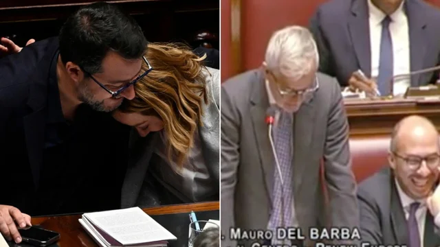 Salvini abbraccia Meloni, la battuta di Del Barba: “Non eccedete in effusioni”