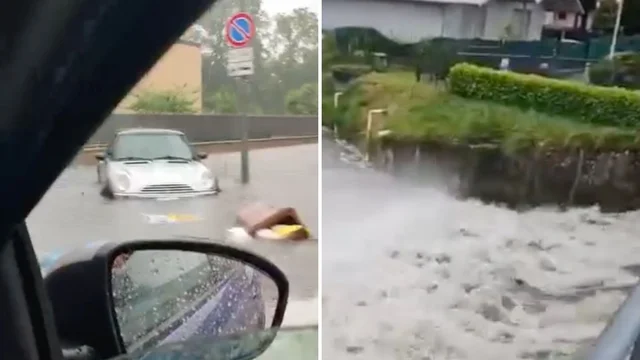 Maltempo Milano, esondato il Lambro. Il video delle strade inghiottite dall'acqua